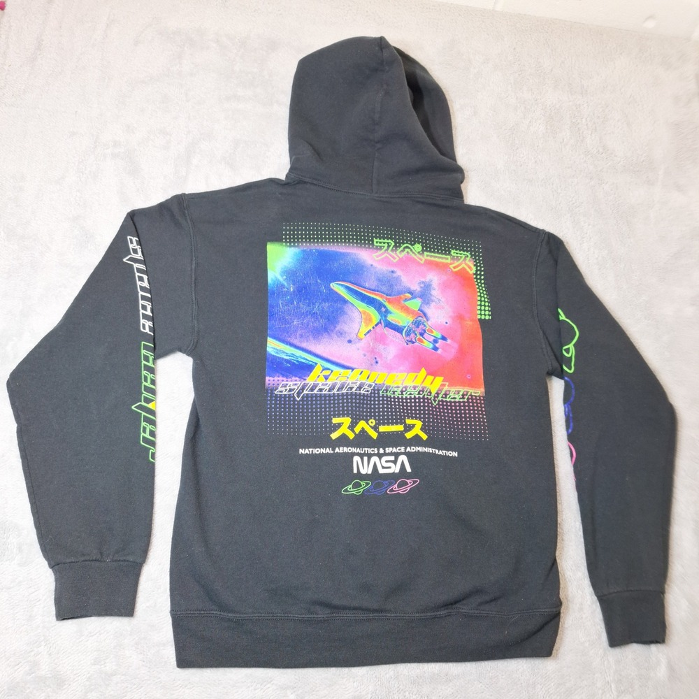 Chemistry NASA Hoodie Mens Medium Black Kennedy Space Center 90s Graphic Shirt